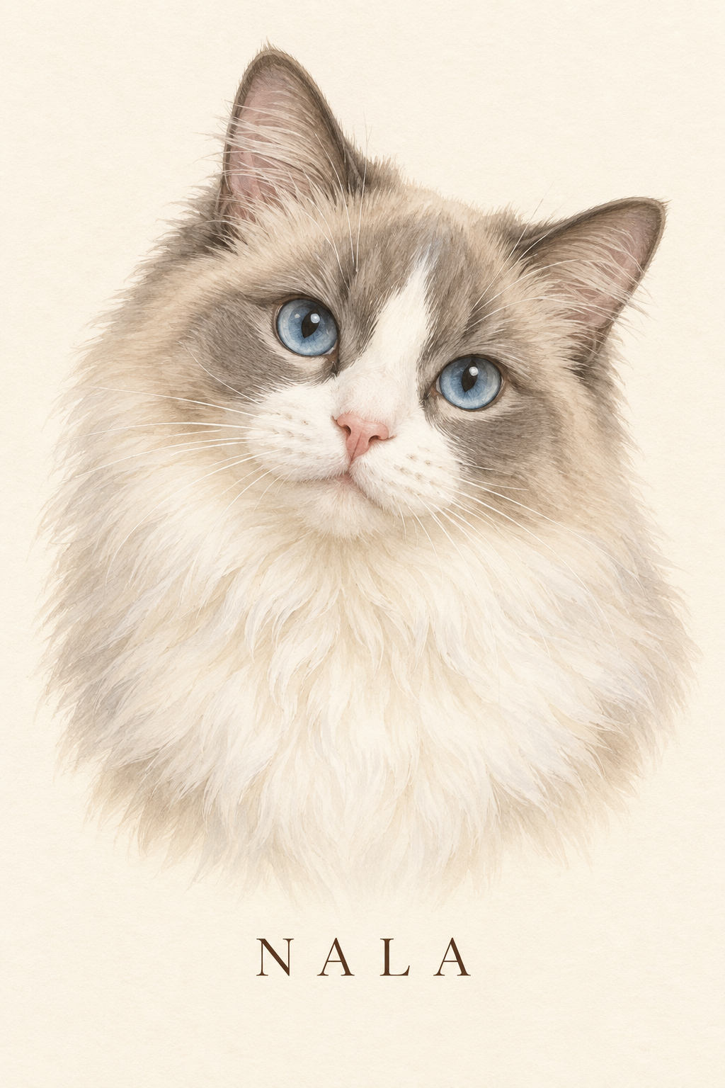 Nala: freundliche Ragdoll-Katze mit blauen Augen